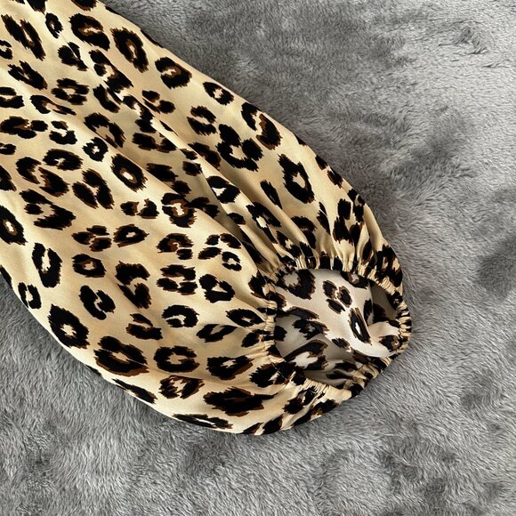 Chico's Leopard Animal Print Balloon Sleeve Blouse Top 2 LARGE 12/14 - Picture 2 of 6